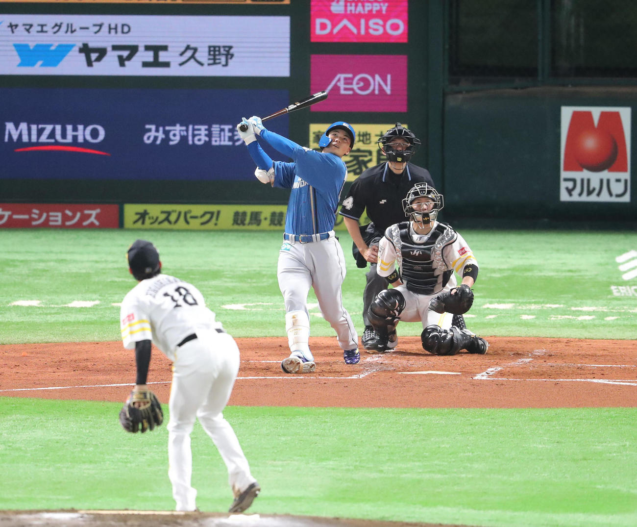 ソフトバンク対日本ハム　2回表日本ハム無死、清宮幸太郎は左飛に終わる（撮影・梅根麻紀）