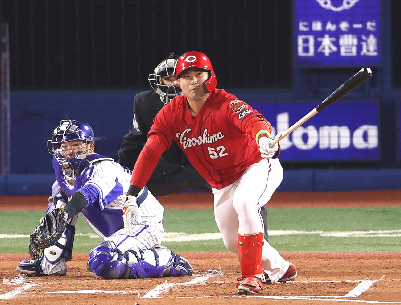 25日、プロ初安打を放った末包昇大