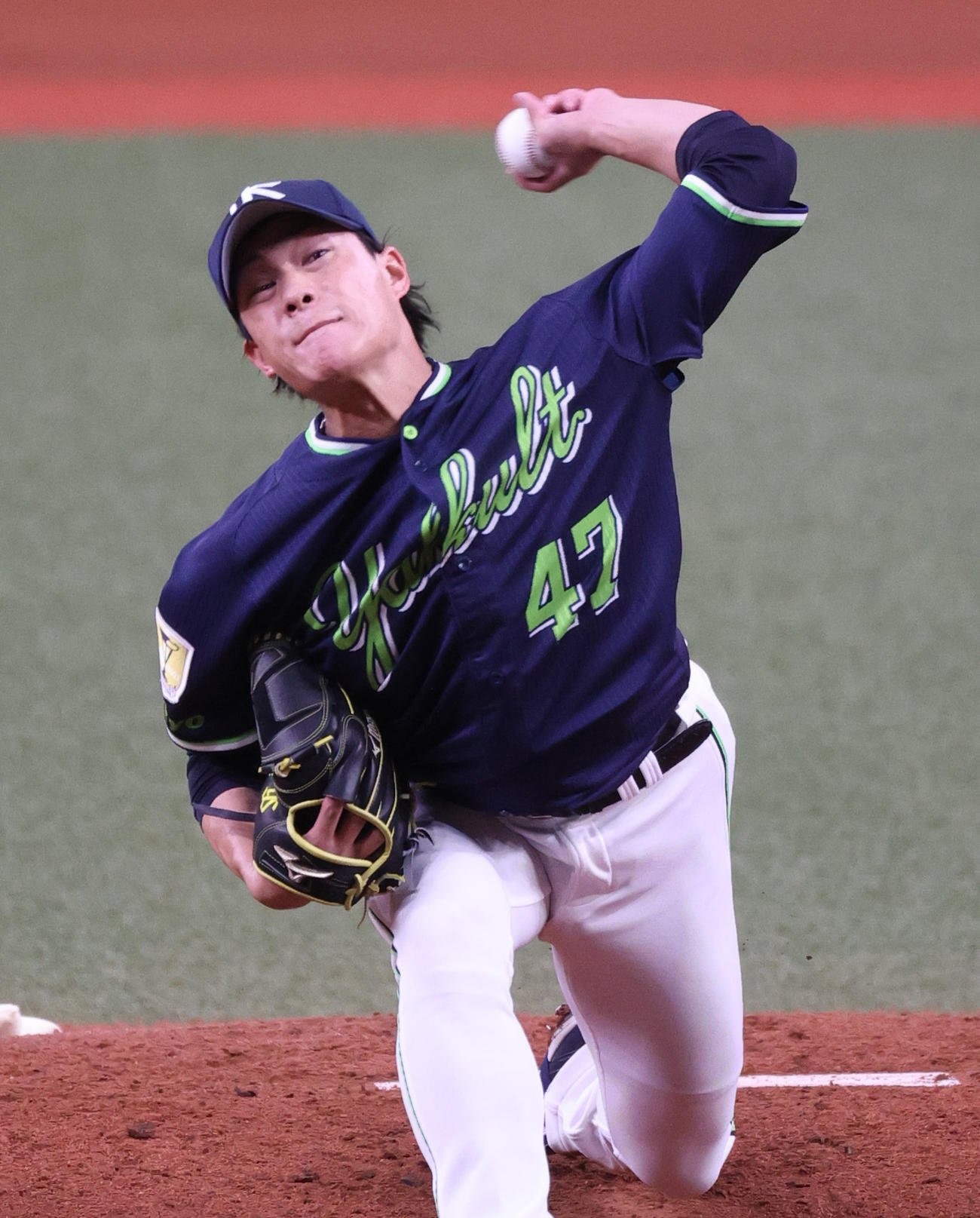 阪神対ヤクルト　力投するヤクルト先発の高橋（撮影・上山淳一）