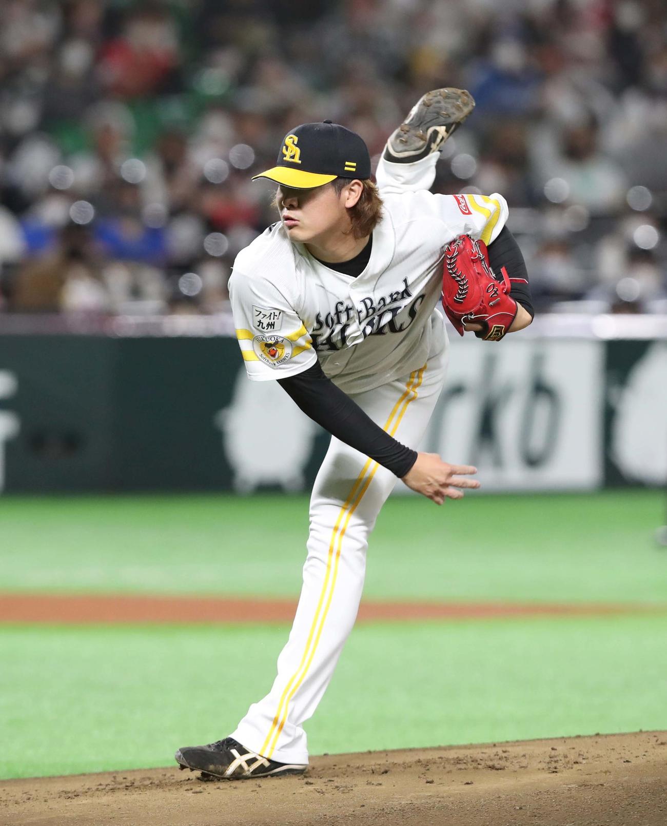 ソフトバンク対日本ハム　ソフトバンク先発の杉山（撮影・黒川智章）