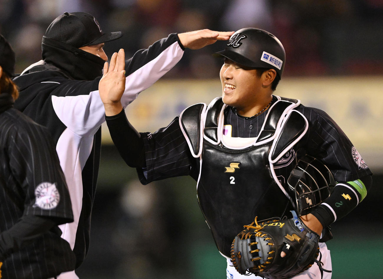 ロッテ松川虎生（2022年3月25日撮影）