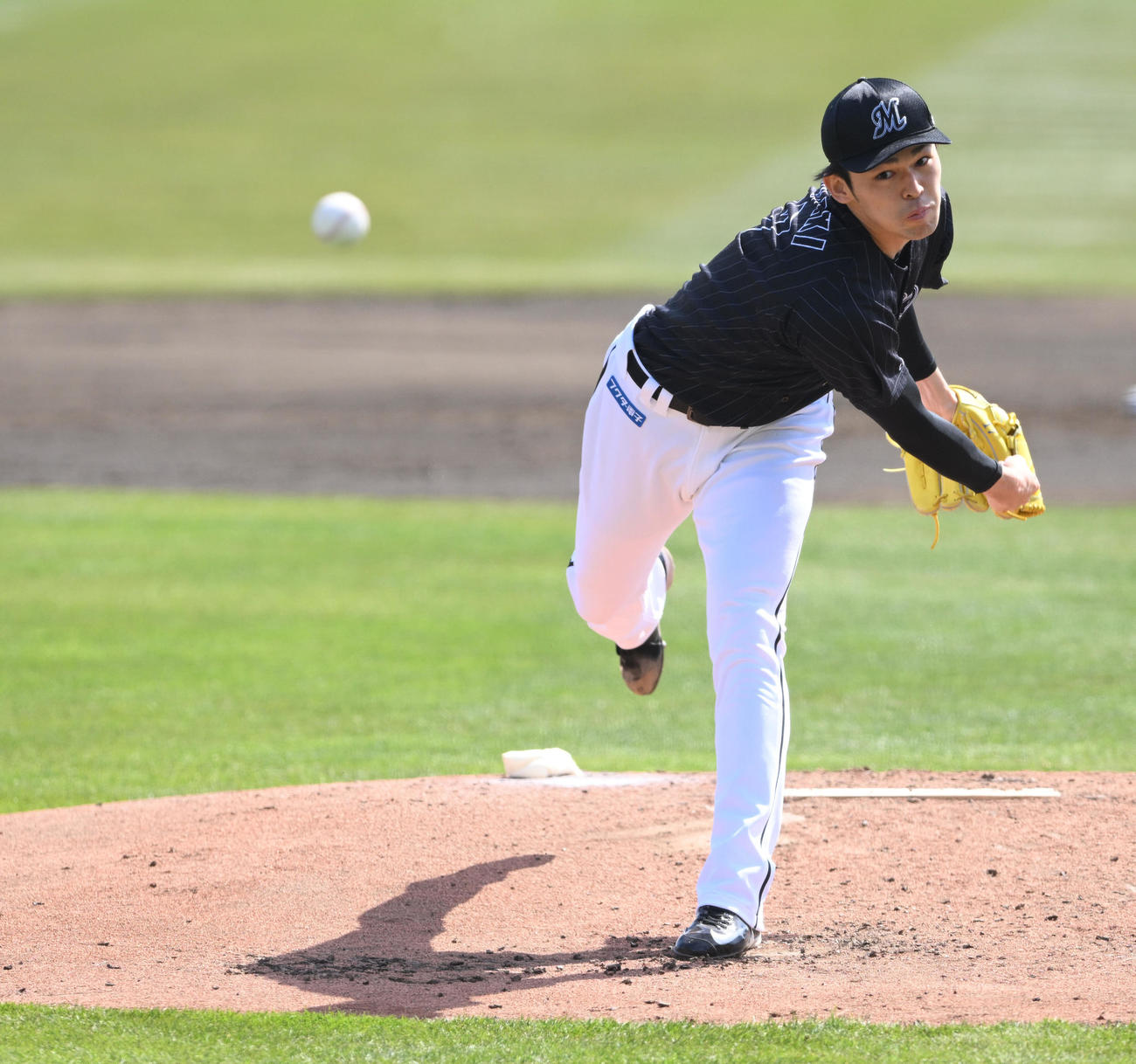 楽天対ロッテ　ロッテ先発の佐々木朗（撮影・滝沢徹郎）