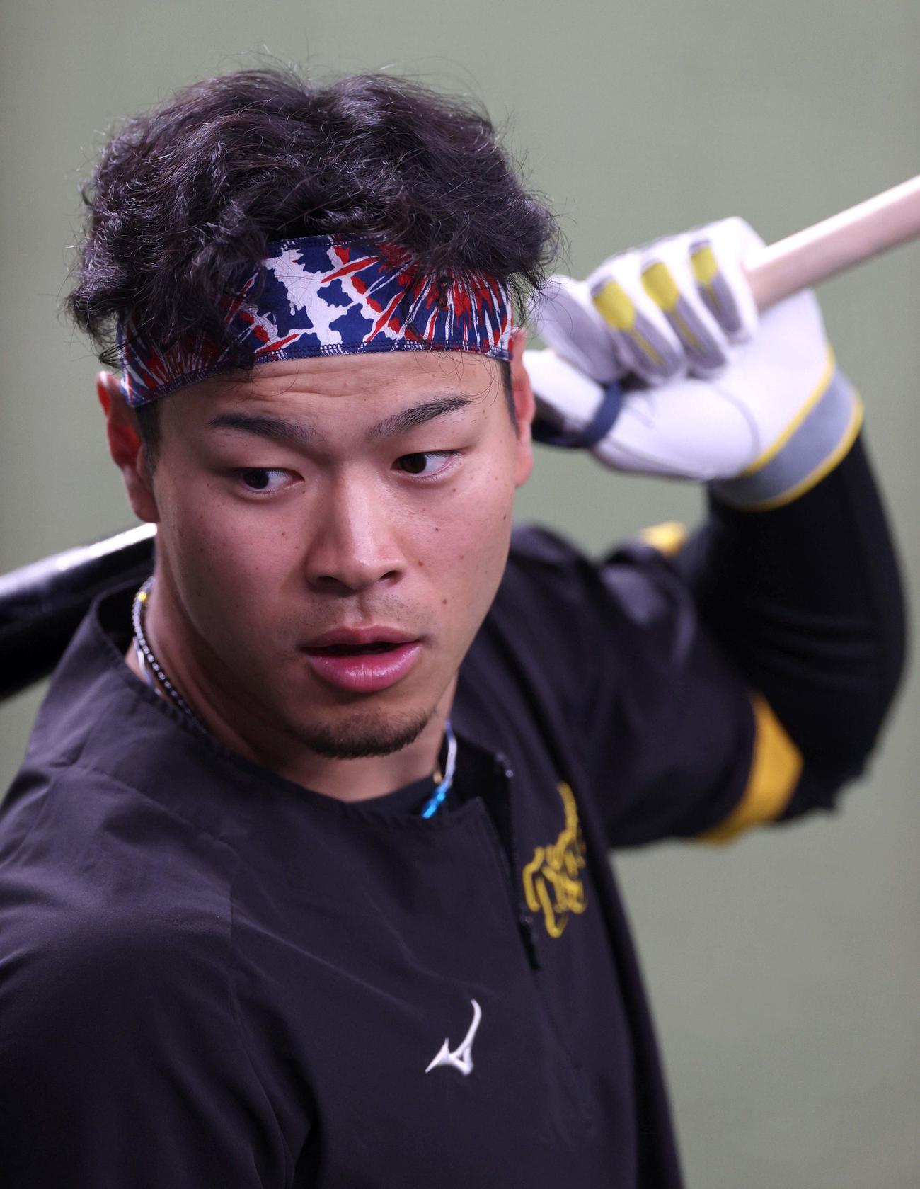 阪神・佐藤輝明（2022年3月26日撮影）