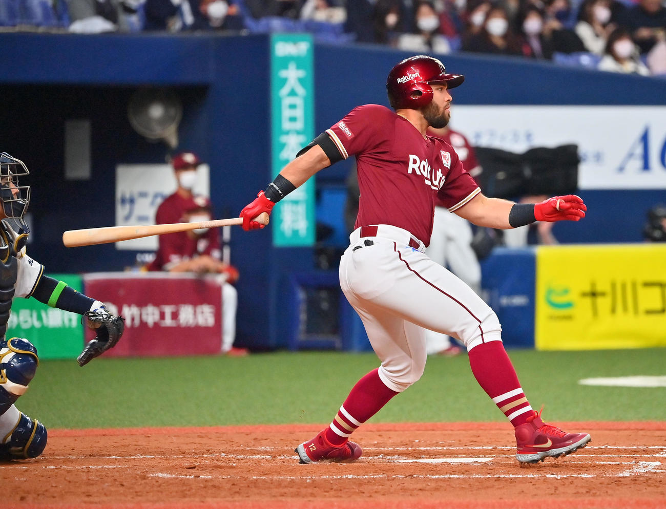 オリックス対楽天　4回表楽天2死、中前打を放つマルモレホス（撮影・和賀正仁）