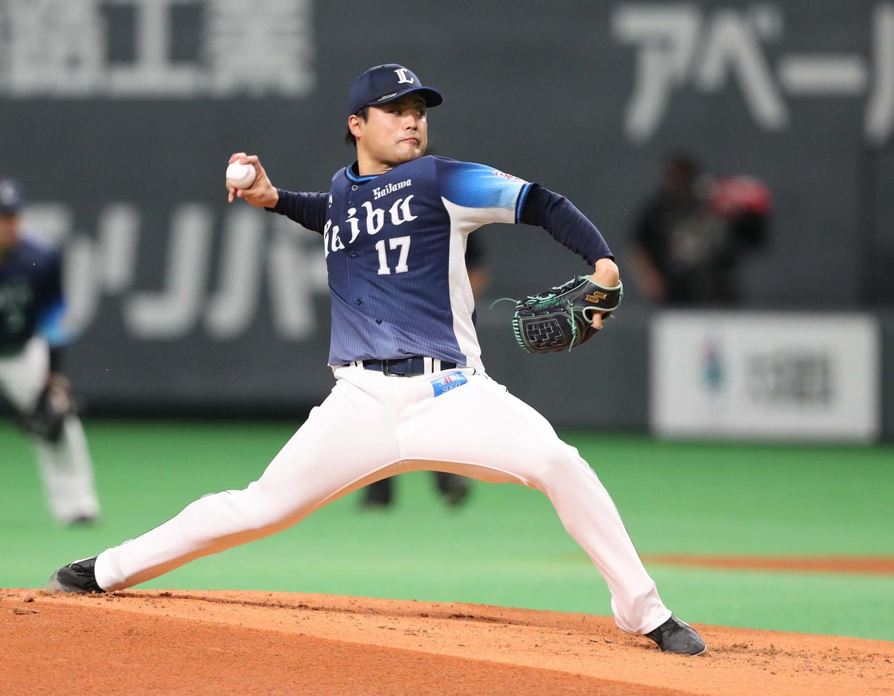 日本ハム対西武　西武先発の松本（撮影・黒川智章）