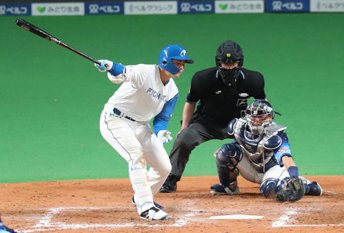 日本ハム対西武　8回裏日本ハム2死、清宮は三振に終わる（撮影・佐藤翔太）