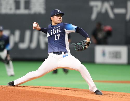 日本ハム対西武　西武先発の松本（撮影・黒川智章）
