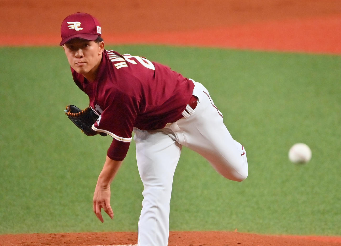 オリックス対楽天　先発する楽天早川（撮影・和賀正仁）