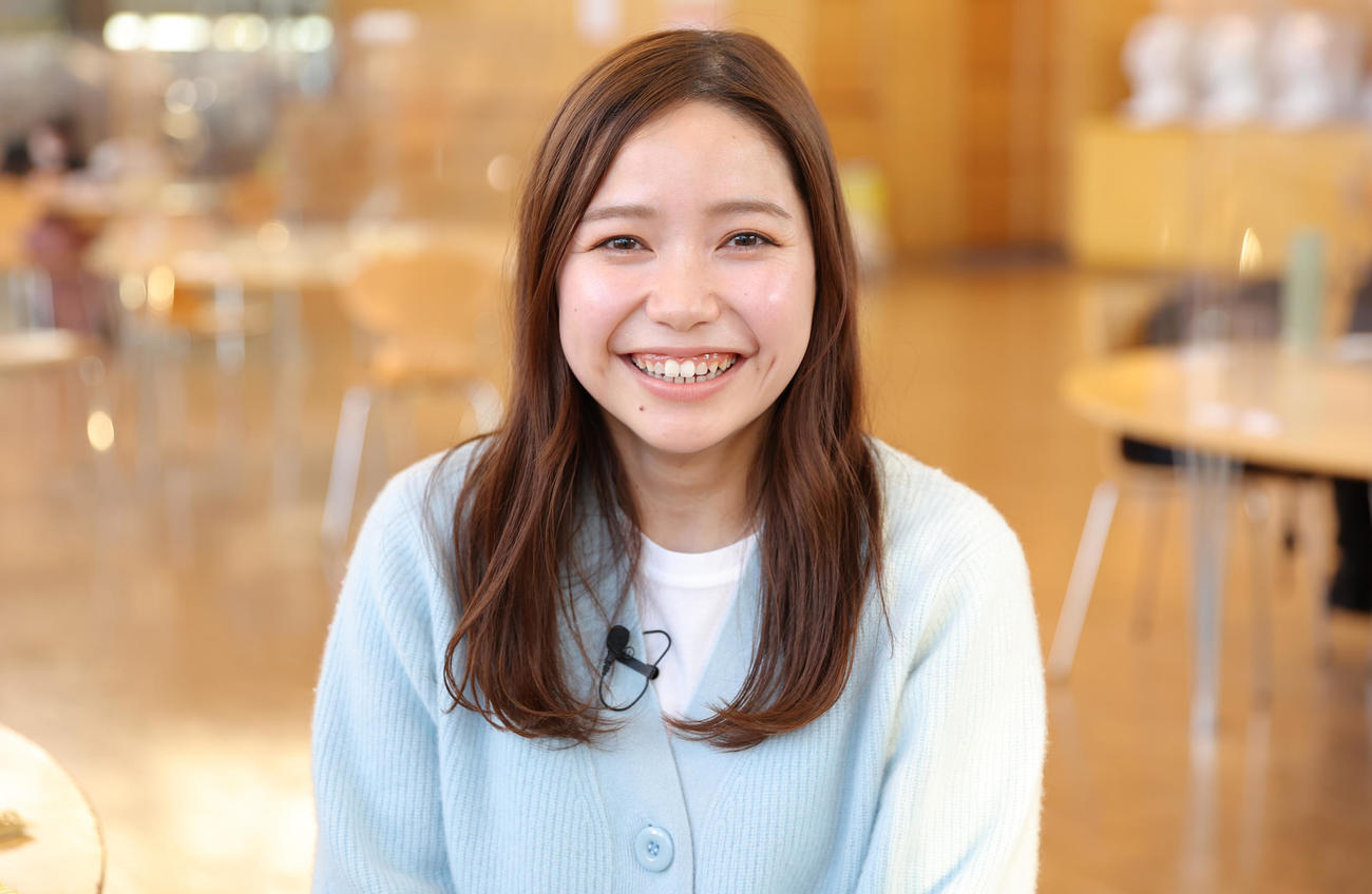 日大三野球部OBマネジャーの高橋さん（撮影・青山麻美）