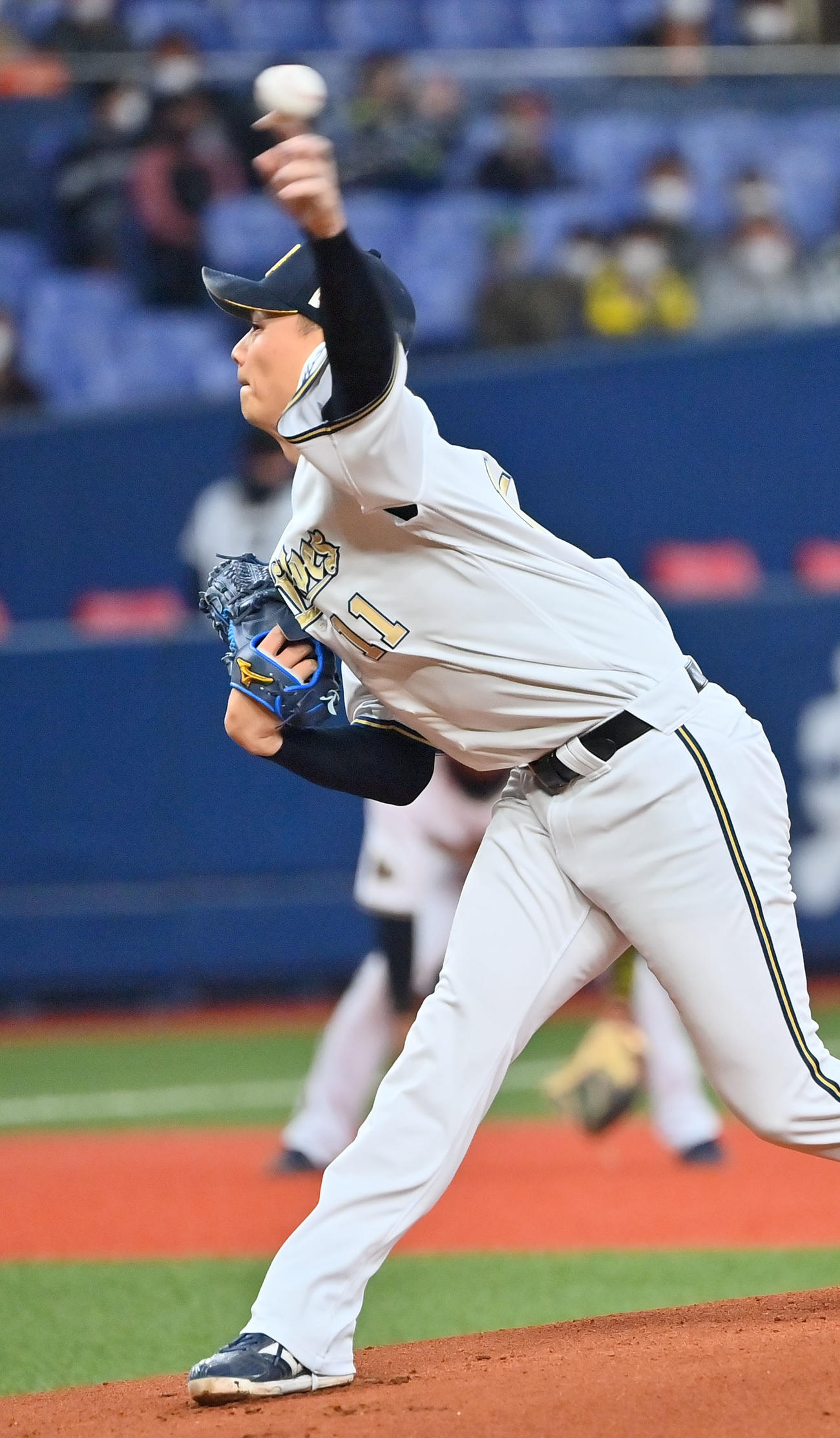 オリックス対楽天　オリックス先発の山崎福（撮影・和賀正仁）