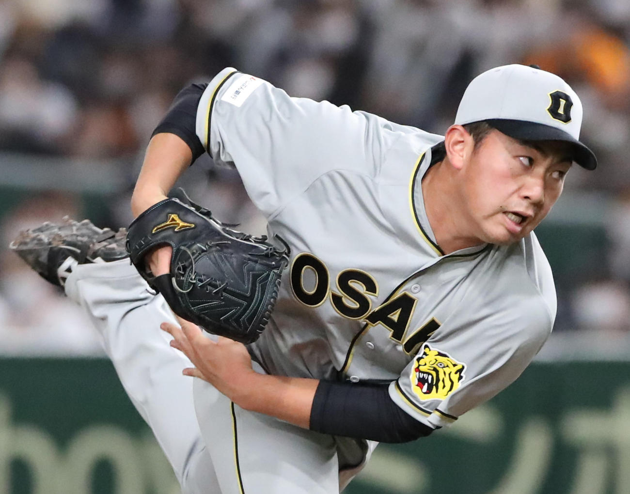 7回裏に登板し無失点に抑えた阪神桐敷（撮影・加藤哉）