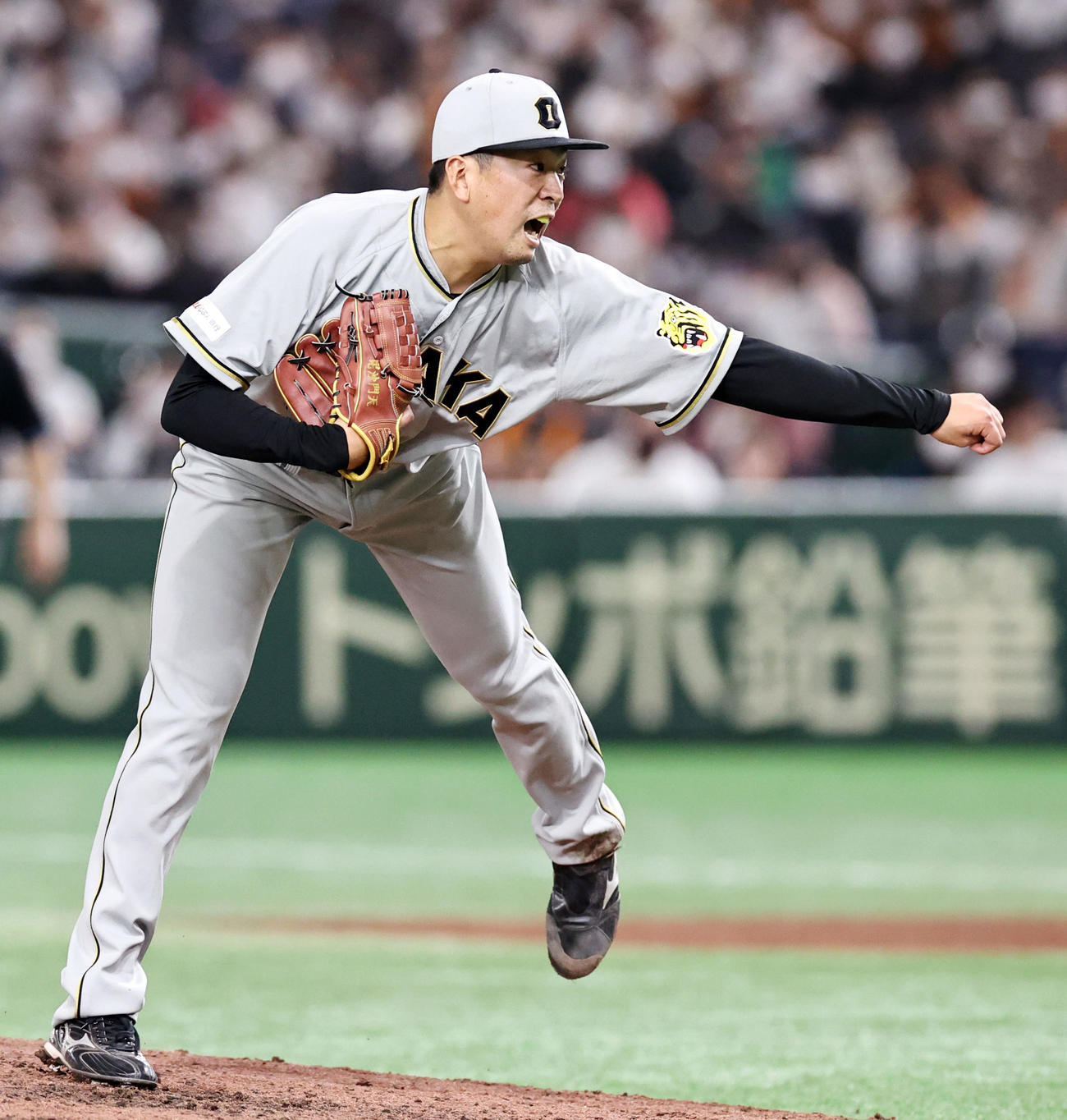 巨人対阪神　6回裏、阪神3番手で登板する渡辺（撮影・加藤哉）