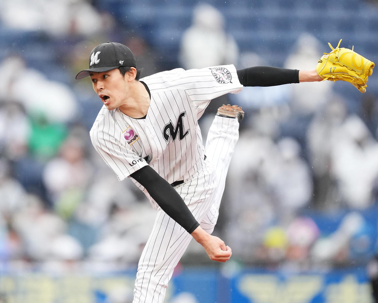 ロッテ対西武　ロッテ先発の佐々木朗（撮影・菅敏）