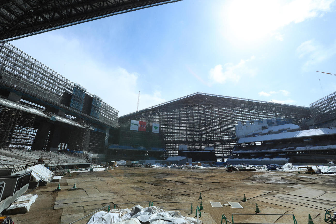 開業まであと1年を切った日本ハム新球場・エスコンフィールド北海道（2022年3月21日撮影）