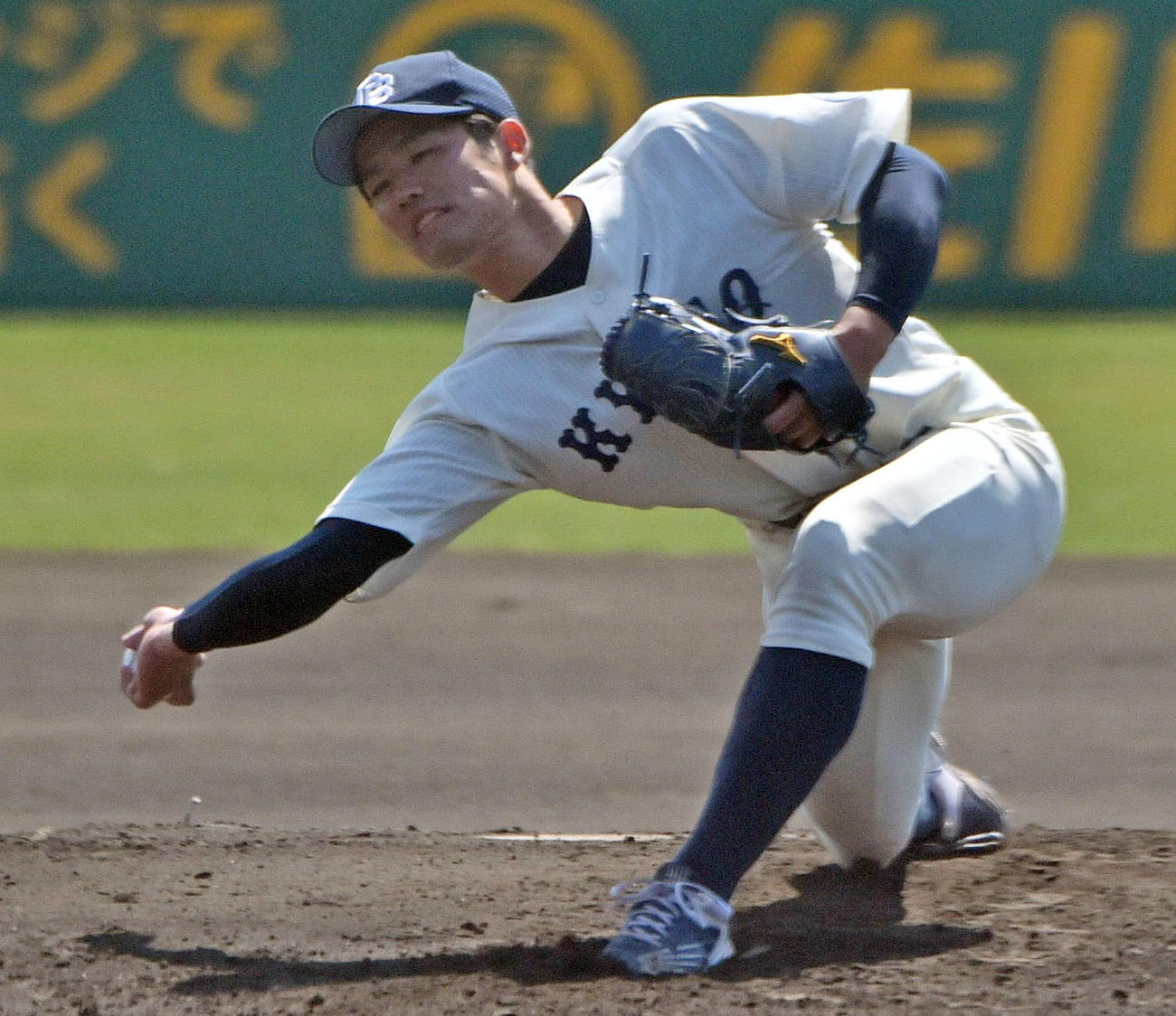 関大戦に先発した京大・愛沢祐亮投手（関西学生野球連盟提供）