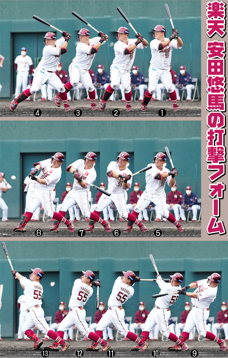 解体新書・楽天安田の打撃フォーム