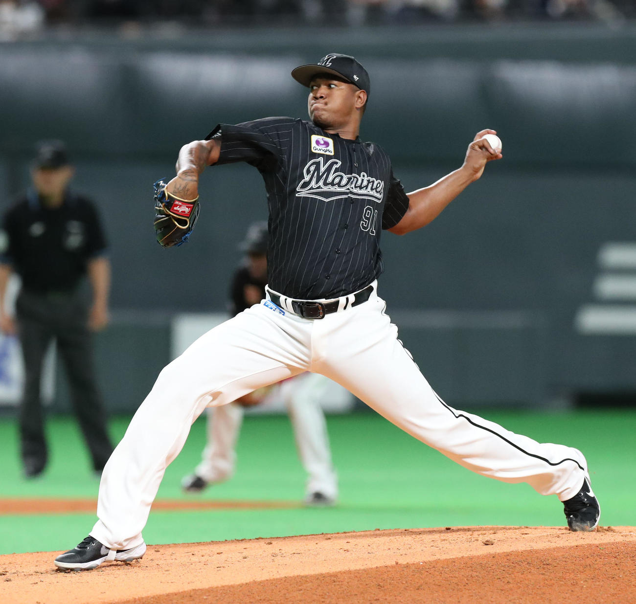 日本ハム対ロッテ　ロッテ先発のロメロ（撮影・佐藤翔太）