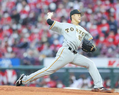 広島対巨人 巨人先発の堀田(撮影・河田真司)