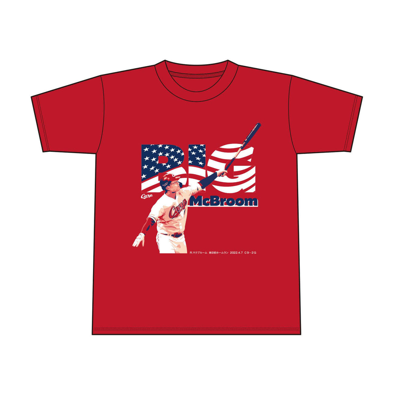 広島ライアン・マクブルーム内野手（29）の来日初本塁打記念Tシャツ（税込み3000円）