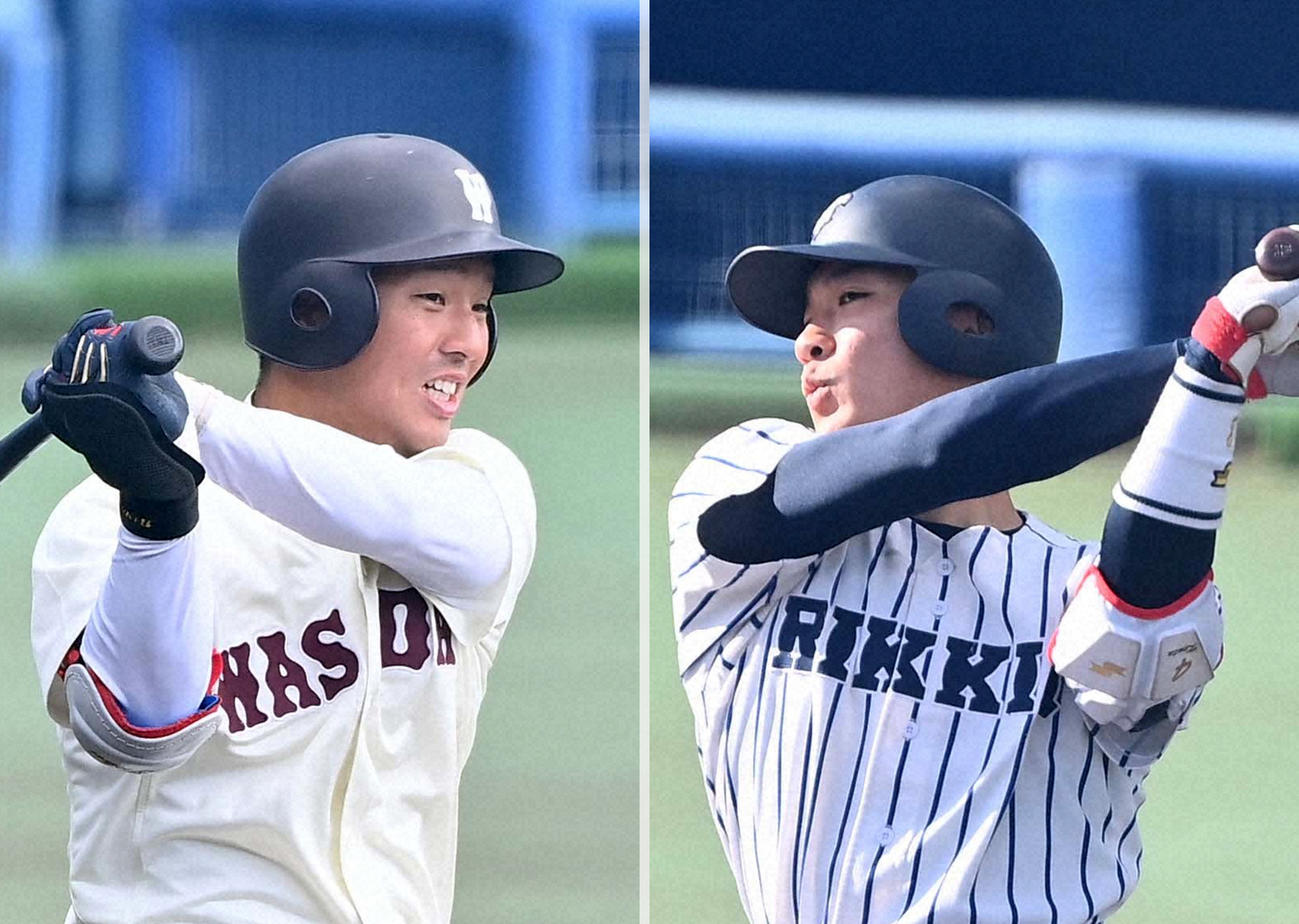 早大・中川卓也（左）と立大・山田健太