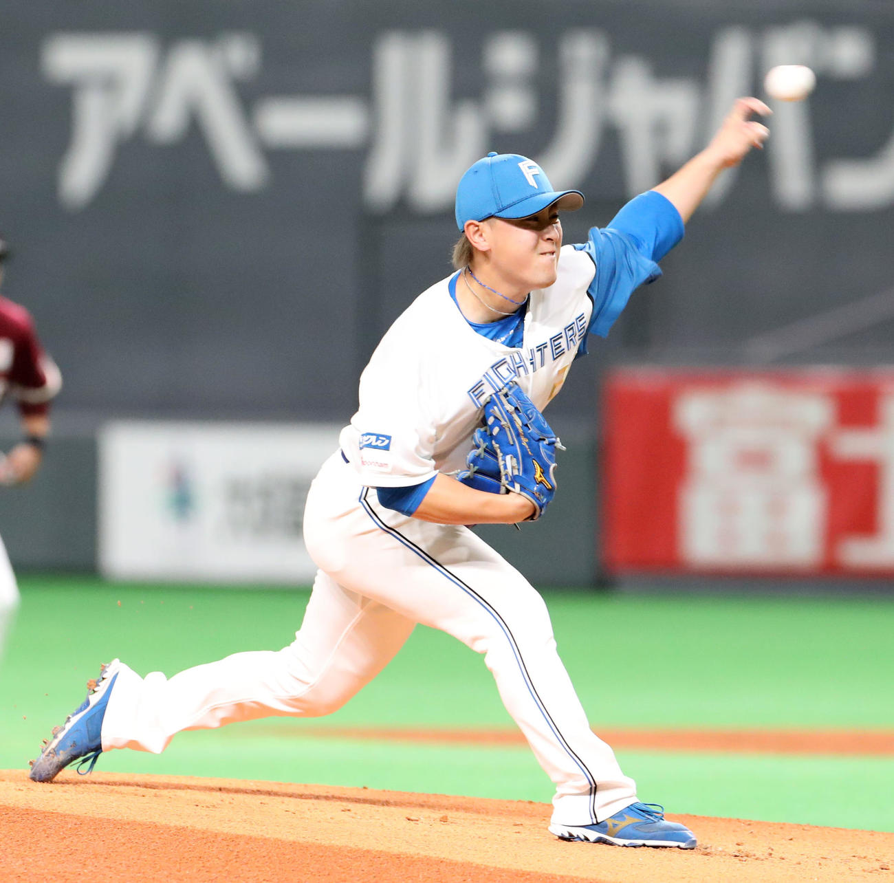日本ハム対楽天　日本ハム先発の河野（撮影・佐藤翔太）