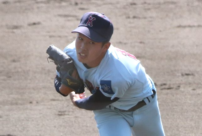 関大戦を完投したプロ注目の近大・久保玲司投手（写真提供・関西学生野球連盟）