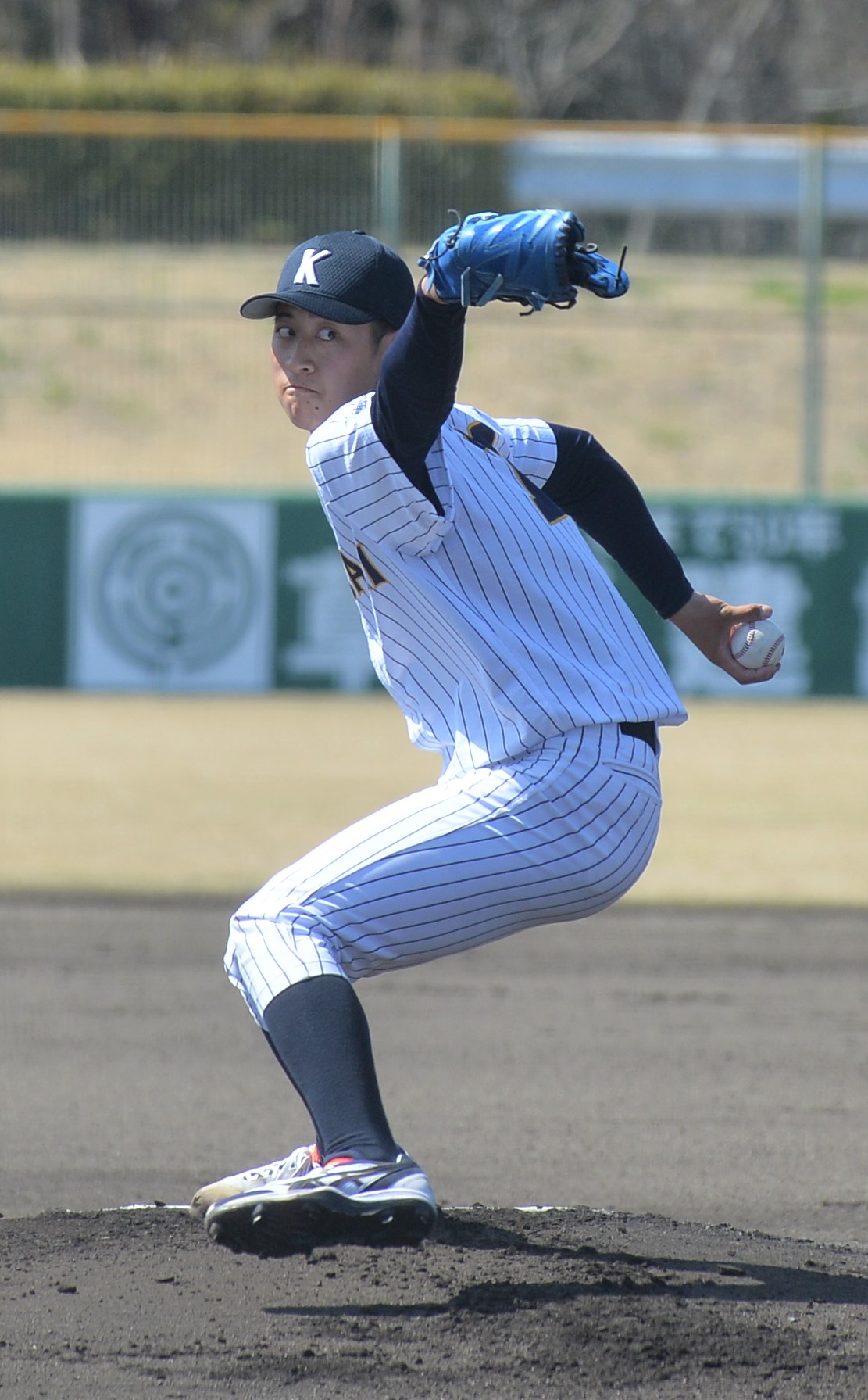 6回無失点で、チームを3年ぶりの春1勝に導いた大山（撮影・佐藤究）