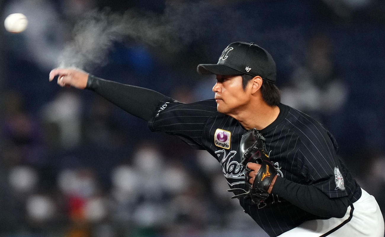 ロッテ佐々木千隼（2022年4月8日撮影）