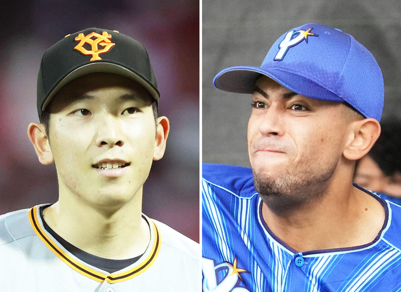 巨人戸郷翔征、DeNAロメロ（右）