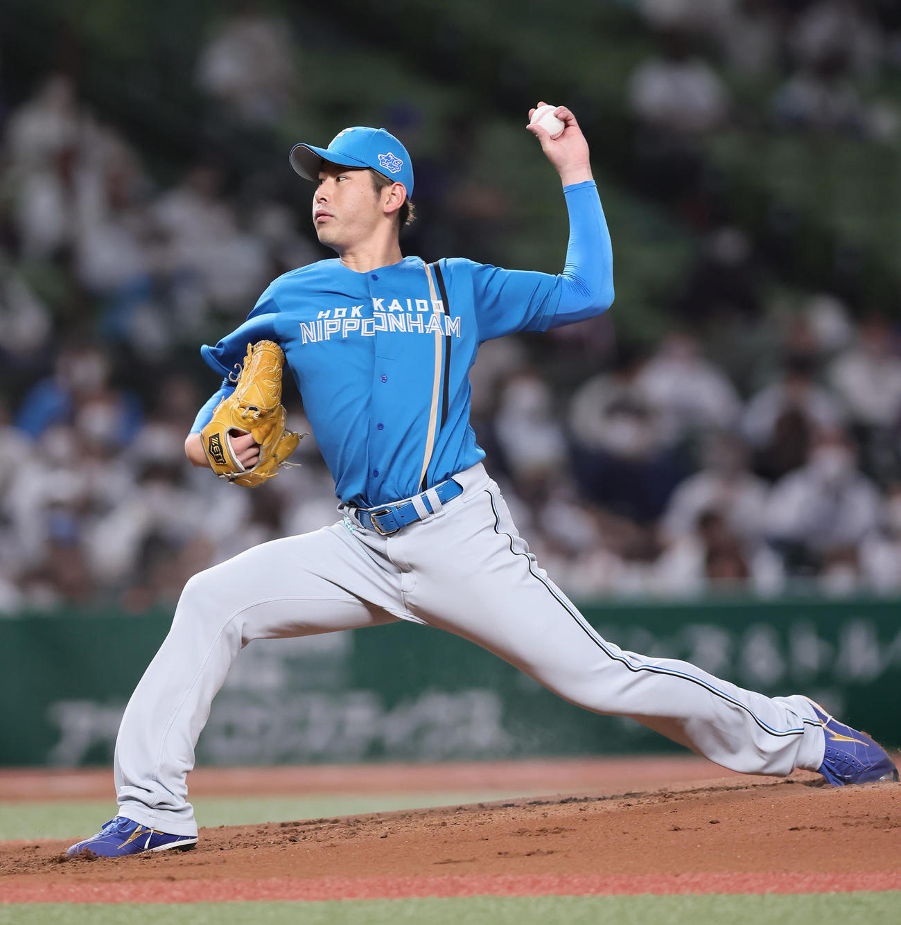 西武対日本ハム　日本ハム先発の加藤（撮影・足立雅史）
