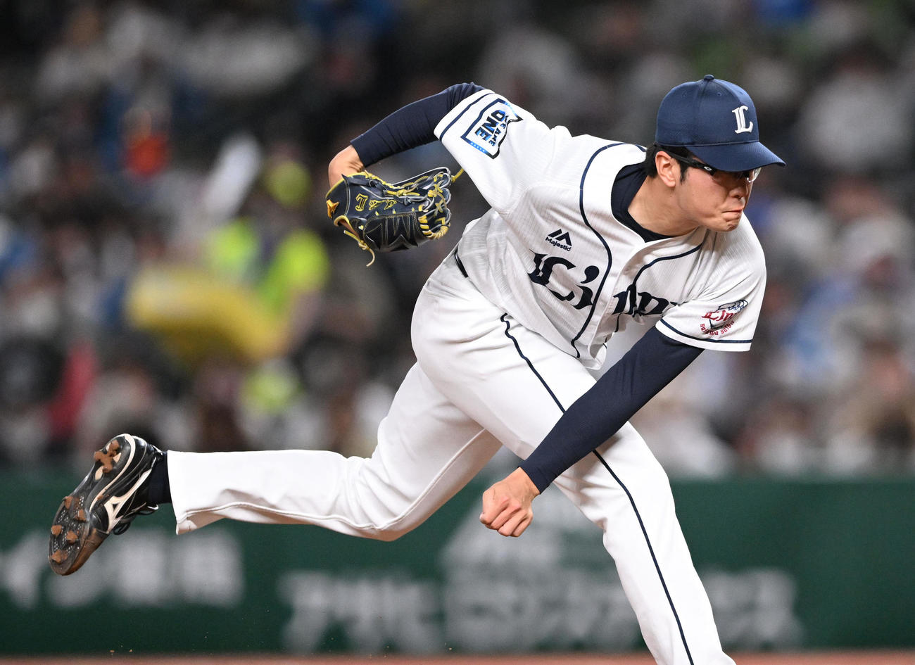 西武対日本ハム　西武先発の佐藤（撮影・滝沢徹郎）