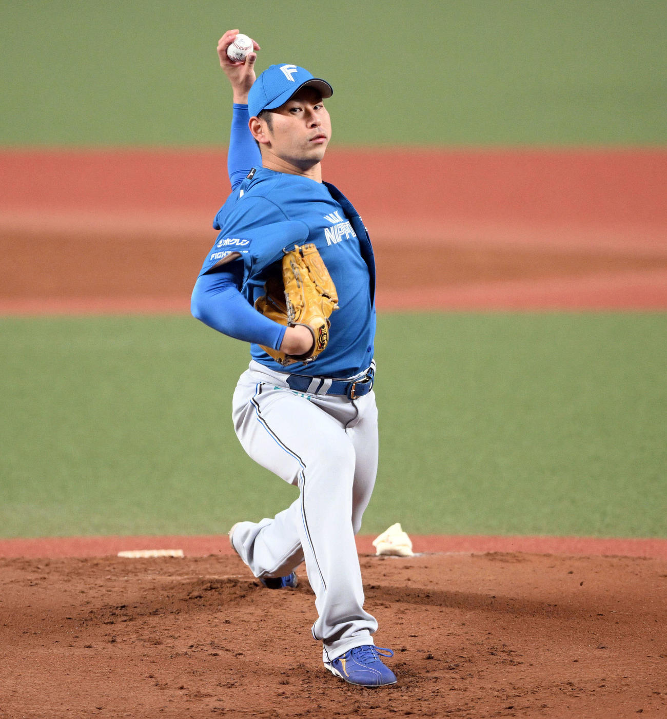 西武対日本ハム　日本ハム先発の加藤（撮影・滝沢徹郎）