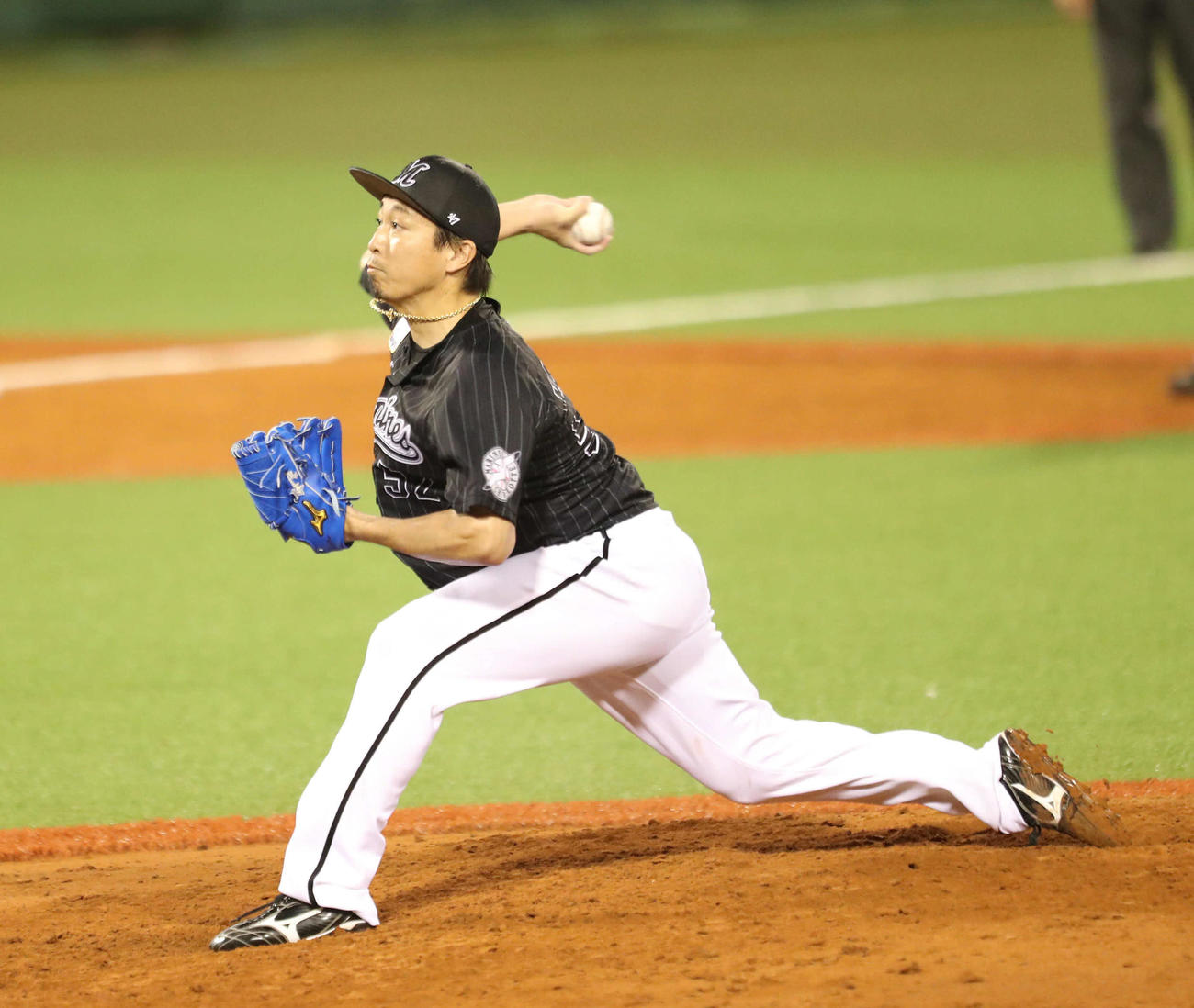 ソフトバンク対ロッテ　通算600試合登板を達成した益田直也（撮影・梅根麻紀）