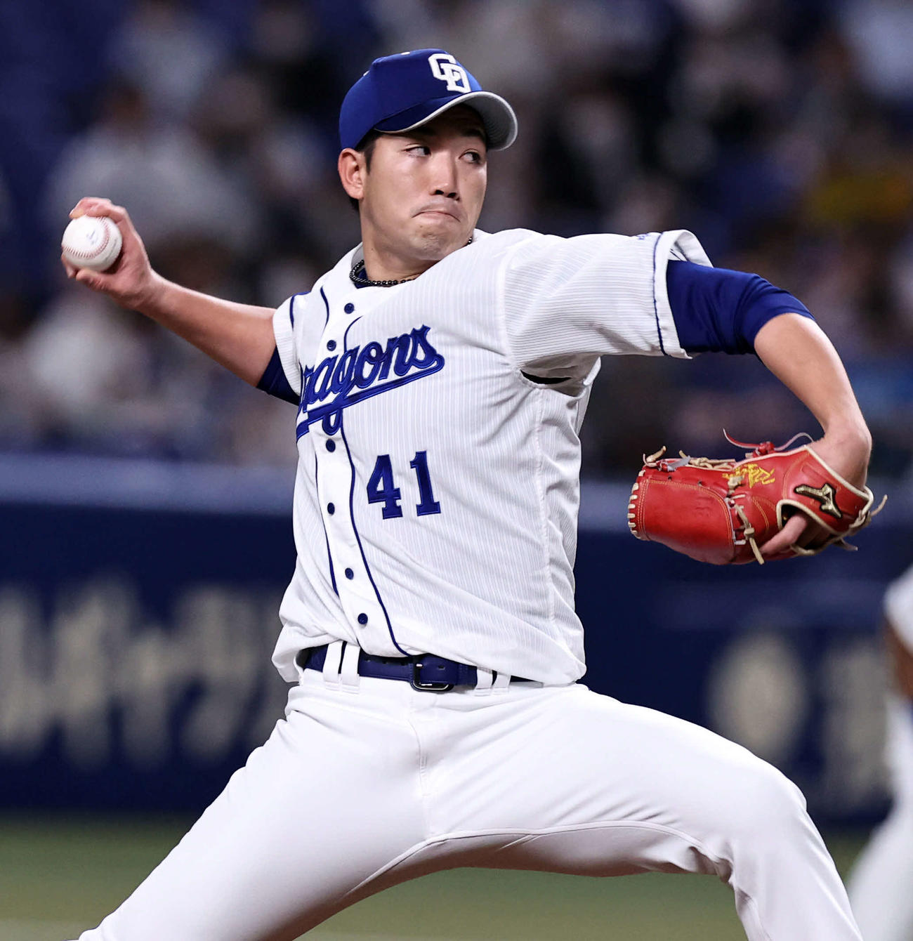 中日対阪神　中日先発の勝野（撮影・加藤哉）