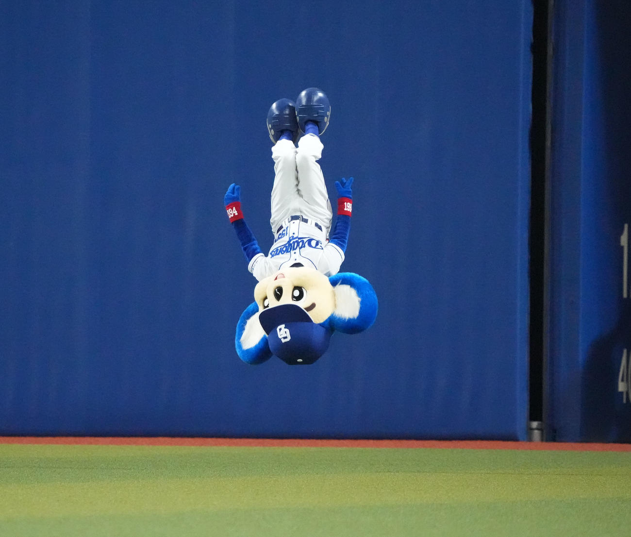 中日対阪神　勝利し華麗に舞うドアラ（撮影・森本幸一）