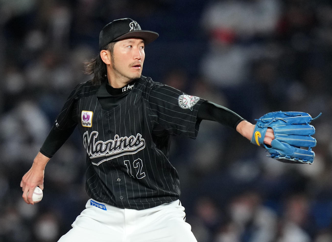 ロッテ石川歩（2022年4月8日撮影）