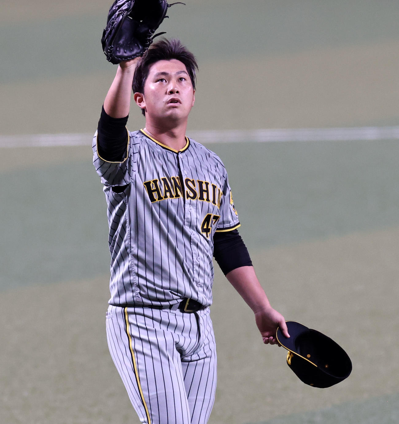 中日対阪神　1回裏中日2死二、三塁、桐敷は阿部に右越え適時二塁打を打たれ失点（撮影・加藤哉）