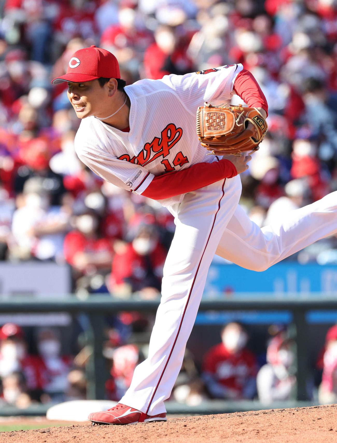 広島対中日　6回2失点で2勝目をあげた大瀬良（撮影・加藤孝規）