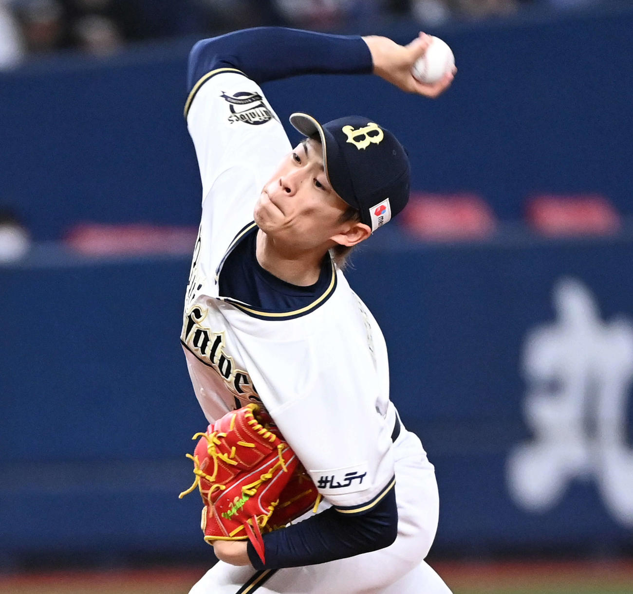 オリックス対西武　6回無失点と好投したオリックス山岡（撮影・前岡正明）
