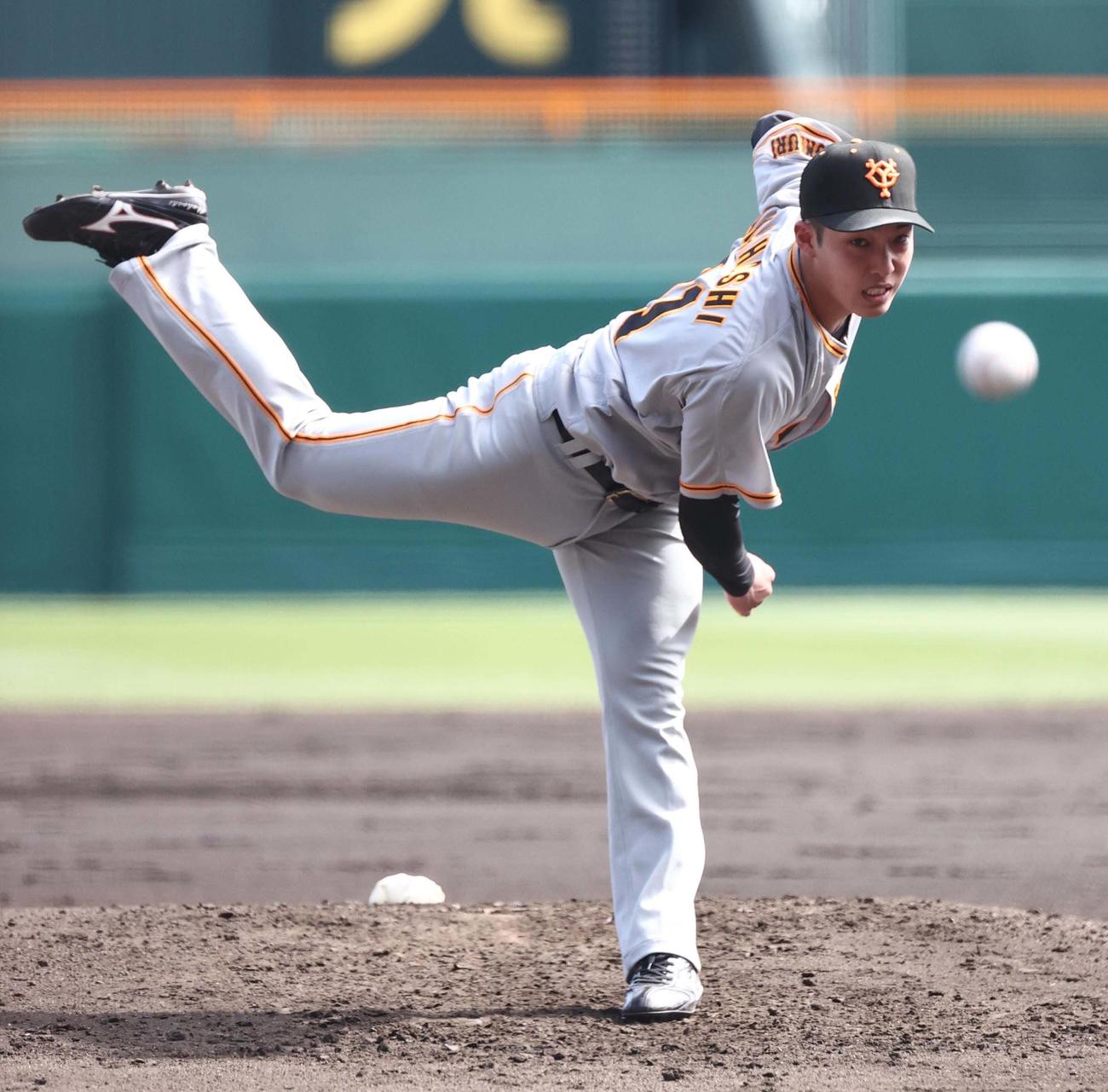 阪神対巨人　巨人先発の赤星（撮影・上田博志）