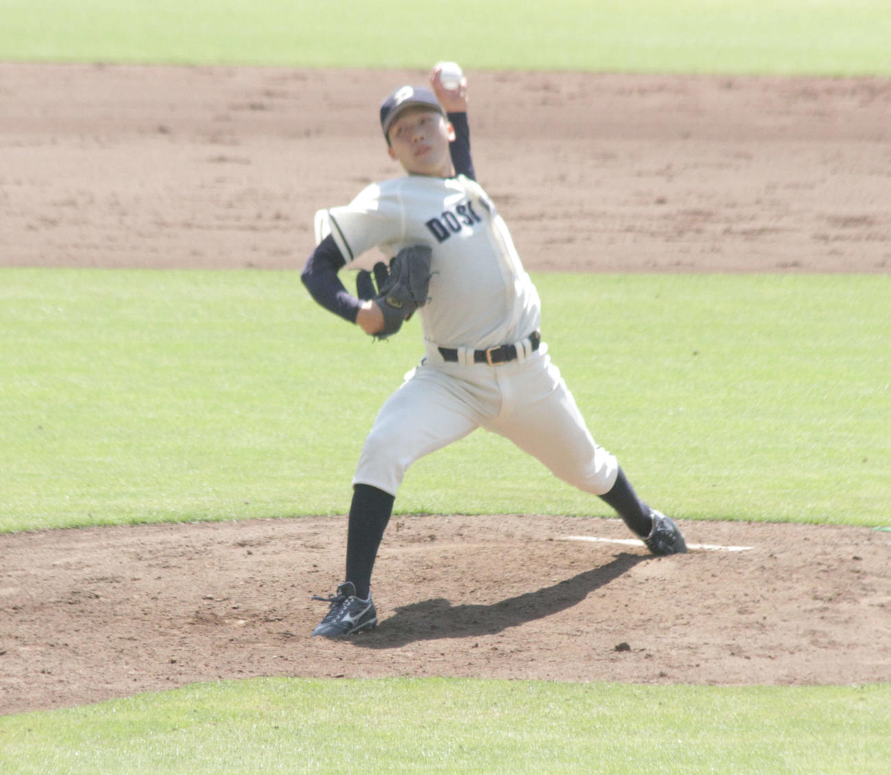 同大の先発、小倉悠史投手は5回無失点の好投だった