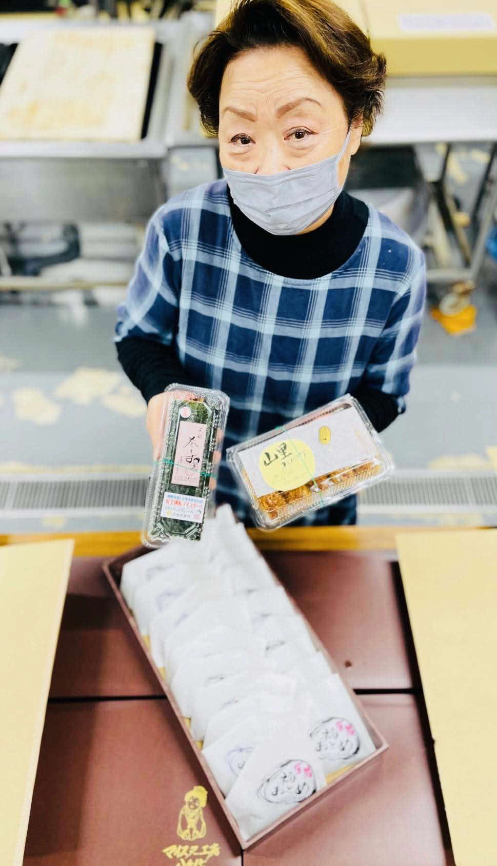巨人ドラフト1位・大勢らに差し入れをした巻きずしの有名店「マイスター工房八千代」の藤原たか子施設長（藤原さん提供）