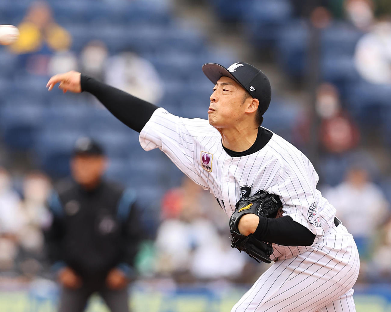 ロッテ美馬学（2022年3月31日撮影）