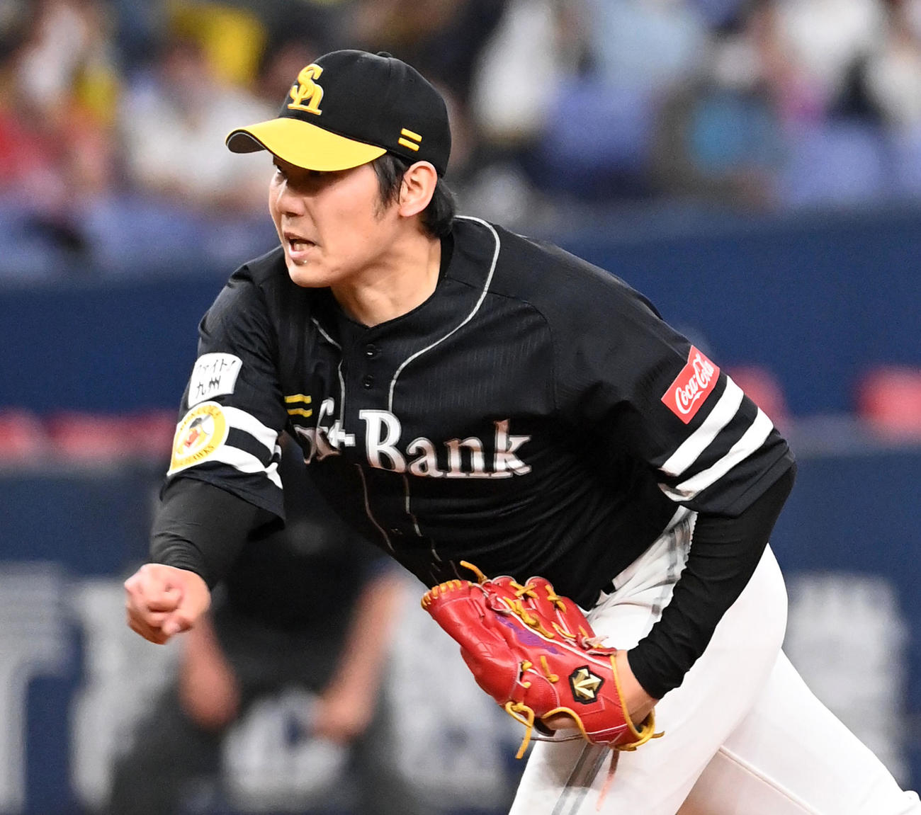 オリックス対ソフトバンク　ソフトバンク先発の石川（撮影・前岡正明）