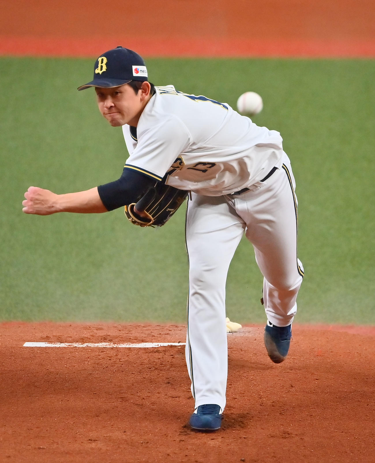 オリックス対ソフトバンク　オリックス先発の宮城（撮影・和賀正仁）