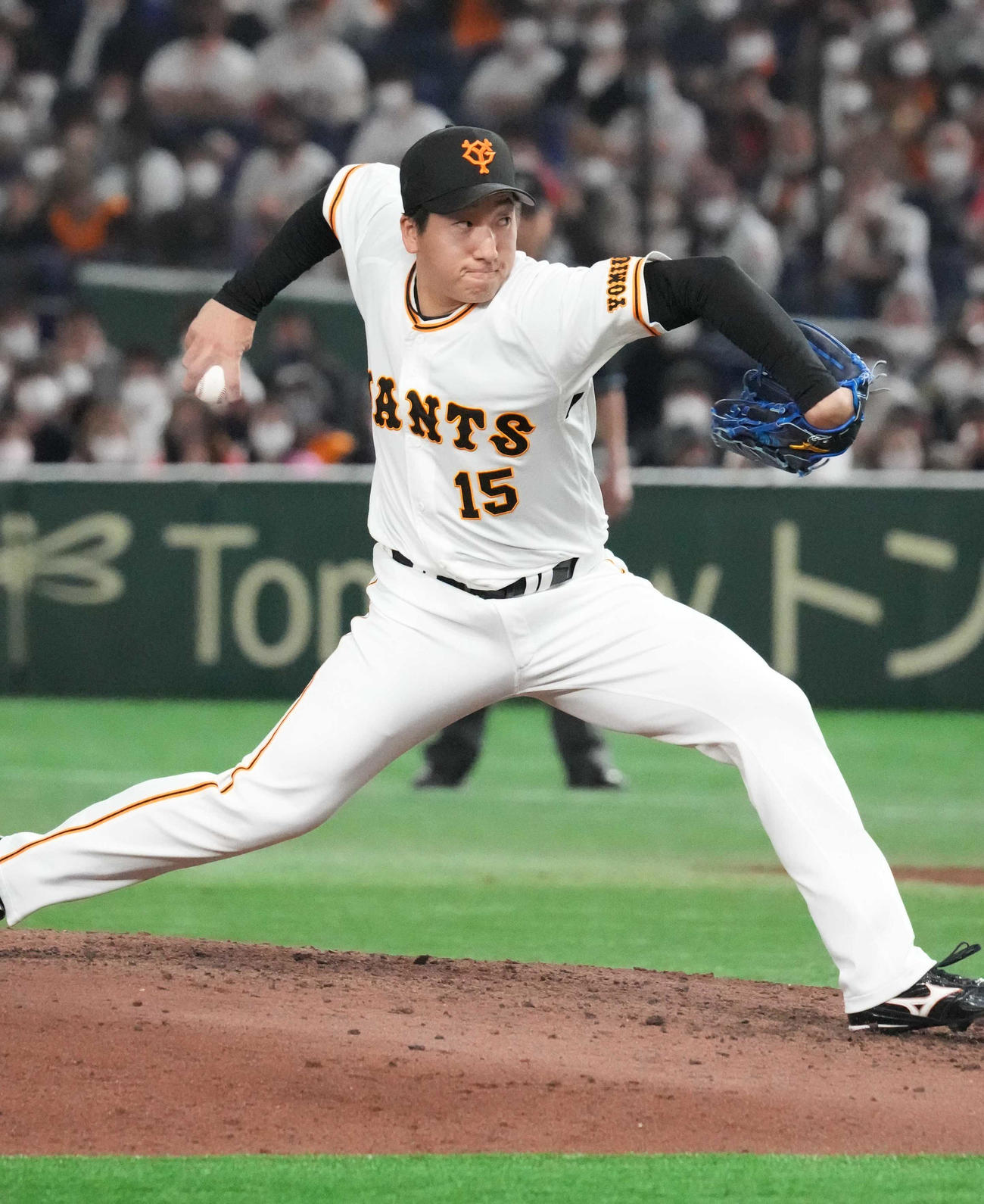 巨人対広島　巨人4番手で登板した大勢（撮影・小沢裕）