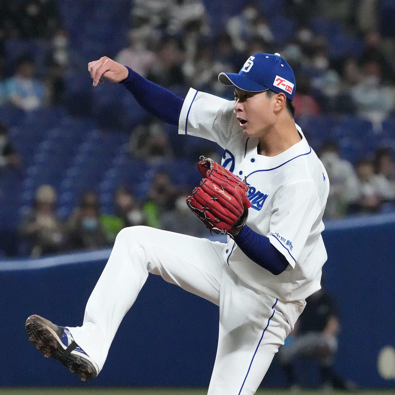 中日対ヤクルト　2勝目を挙げた中日高橋宏（撮影・森本幸一）