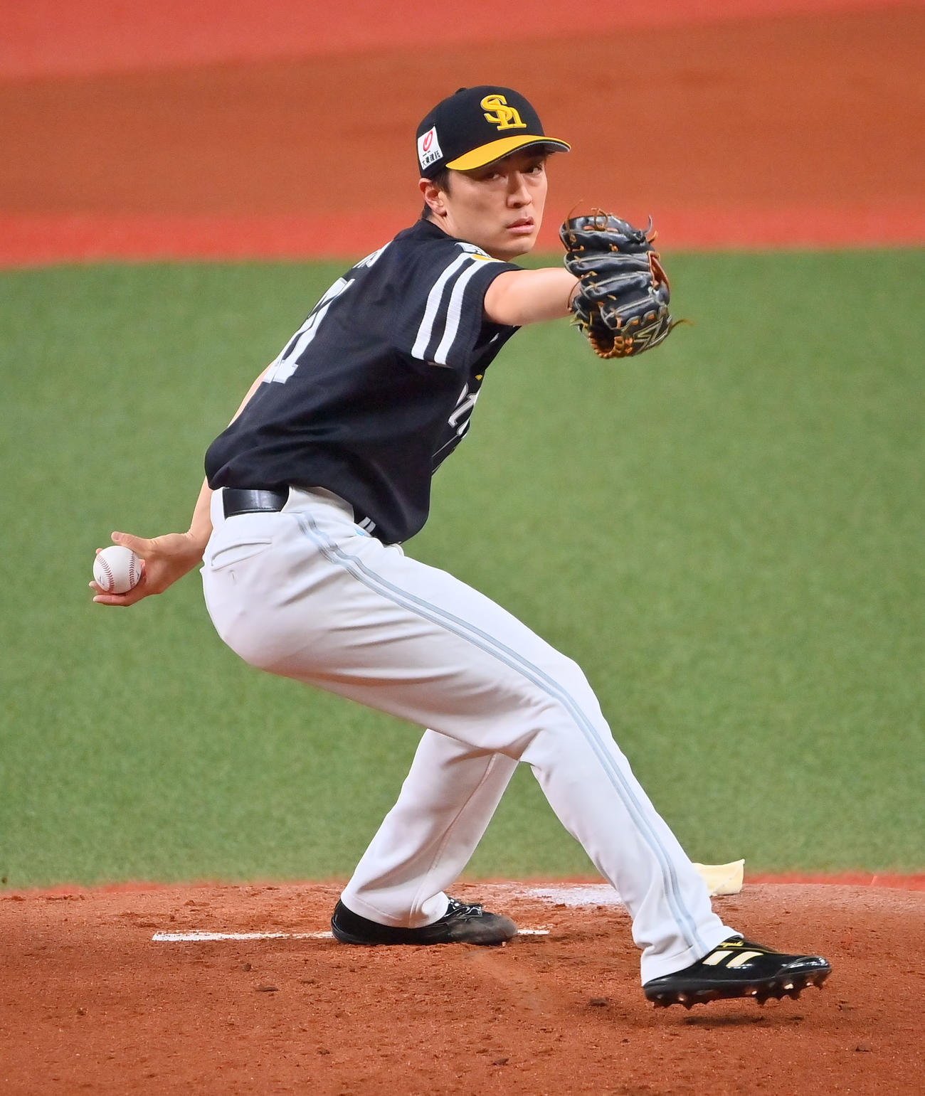 オリックス対ソフトバンク　ソフトバンク先発の和田（撮影・和賀正仁）