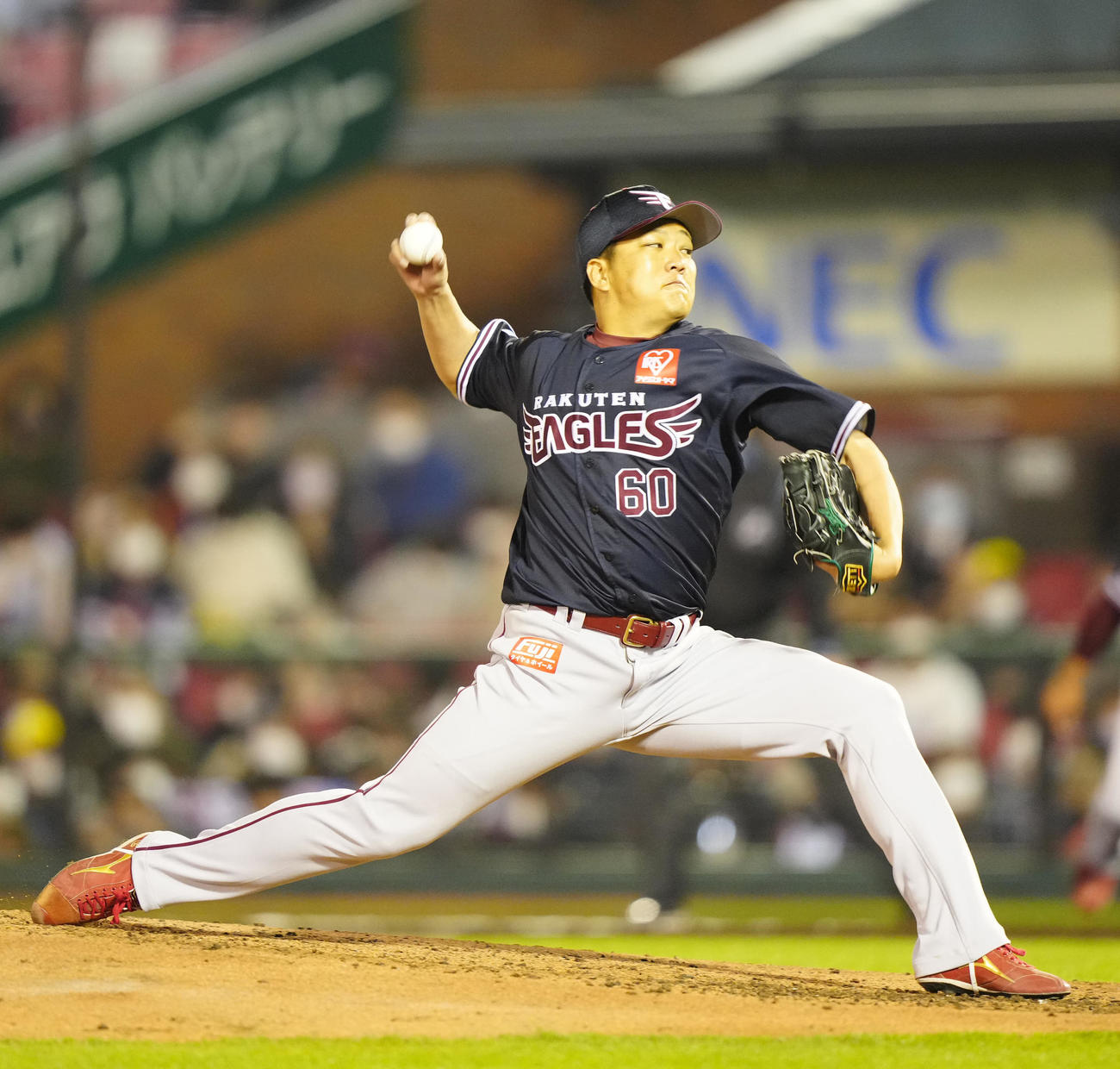 楽天対日本ハム　楽天2番手の石橋（撮影・江口和貴）