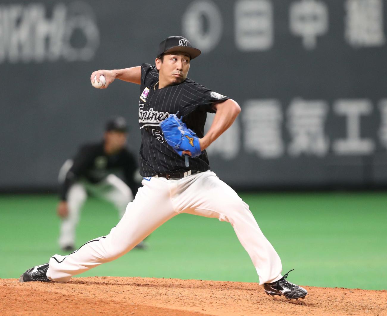 ロッテ益田直也の投球フォーム（2022年4月5日撮影）